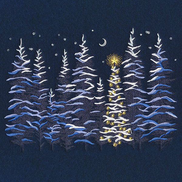 Christmas Lights in the Snowy Forest Border - Image 7