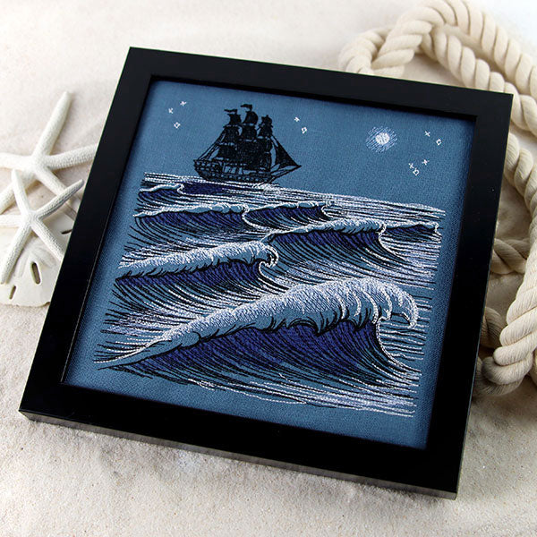 Clipper Ship at Midnight Ocean Scene - Image 4