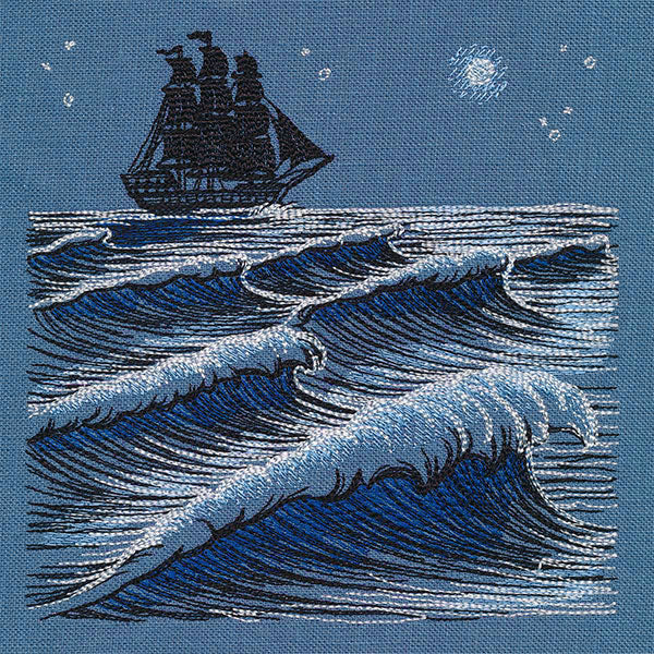 Clipper Ship at Midnight Ocean Scene - Image 5