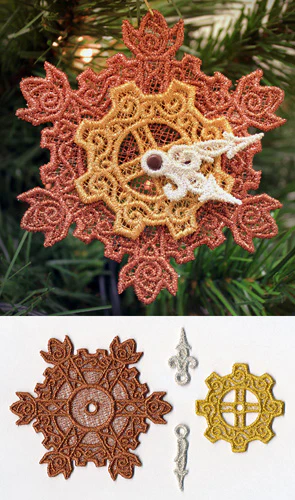 Clockwork Snowflake Ornament (Lace) - Image 2