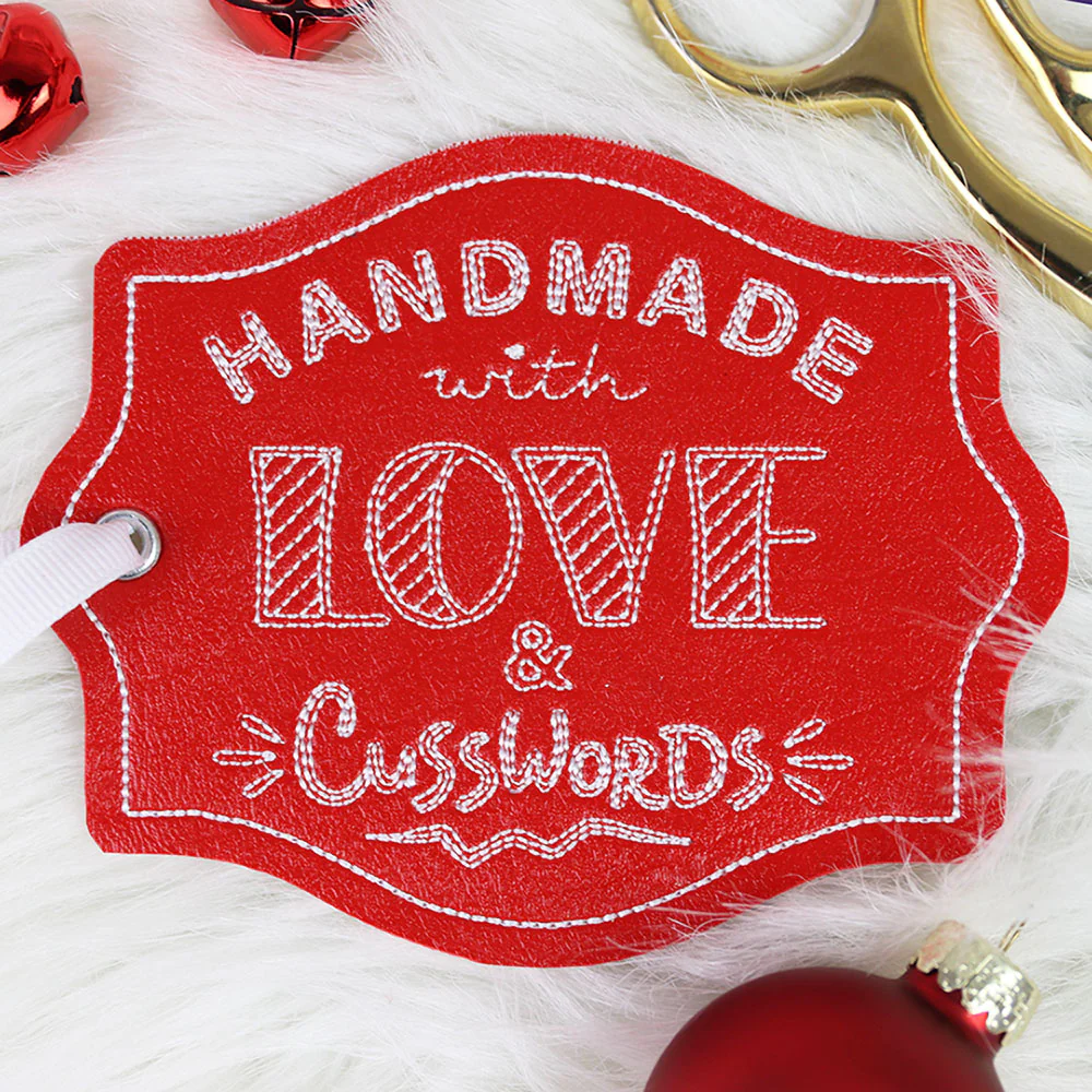 Crafted with Attitude Gift Tag - Love & Cusswords (In-the-Hoop) - Image 2