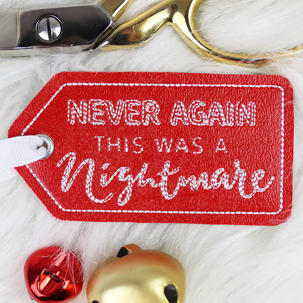 Crafted with Attitude Gift Tag - Never Again (In-the-Hoop) - Image 4