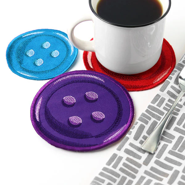 Cute as a Button Coaster (In-the-Hoop) - Image 4