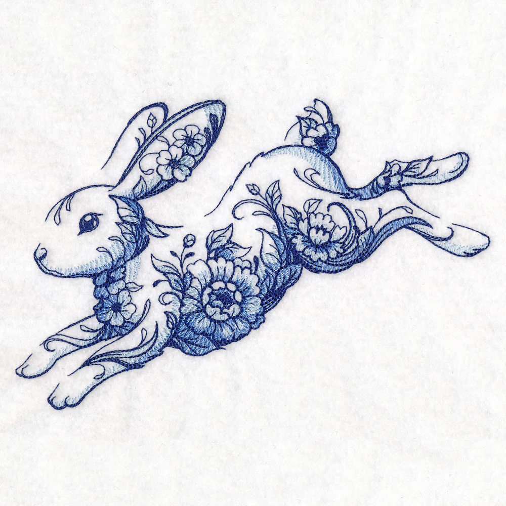 Delft Blue Floral Bunny - Image 4