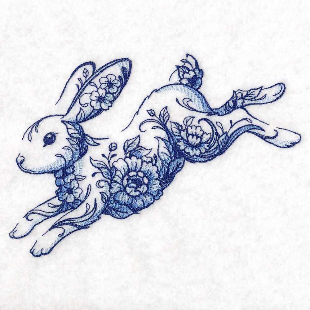 Delft Blue Floral Bunny - Image 5