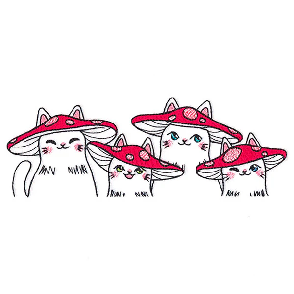 Delightful Mushroom Kitty Border - Image 7