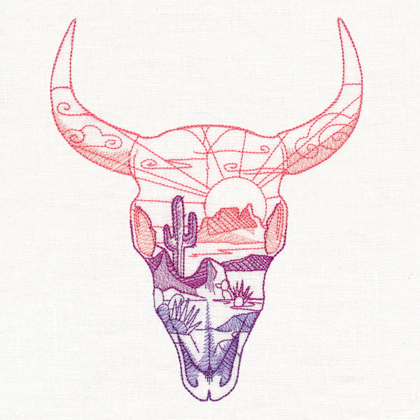 Desert Scene Steer Skull - Image 2