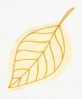 Diaphanous Autumn Birch Leaf (Applique)