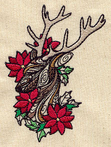 Doodle Reindeer and Poinsettias - Image 3