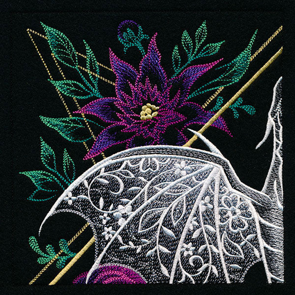 Dragon & Flowers Panel Scene - Top Left - Image 17