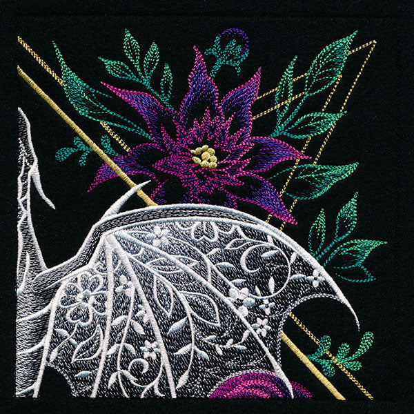 Dragon & Flowers Panel Scene - Top Right - Image 5