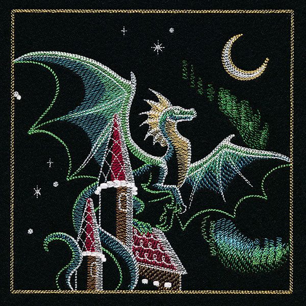 Dragons & Gingerbread Christmas Panel 1 - Image 3