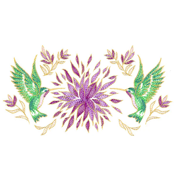 Elegant Hummingbirds and Blooms - Image 3