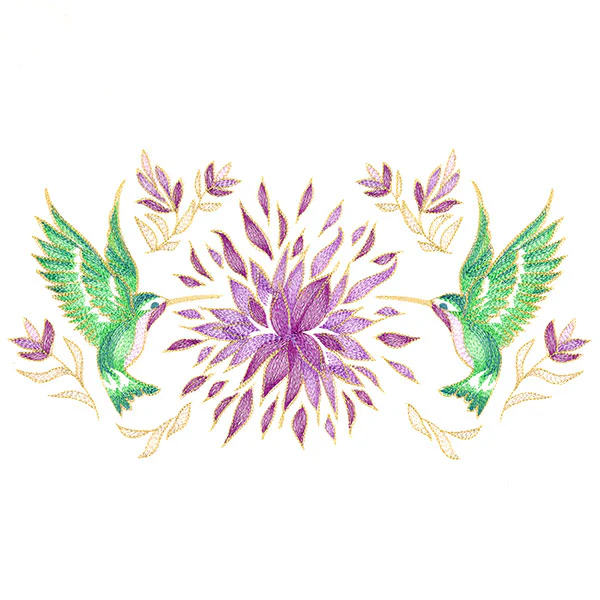 Elegant Hummingbirds and Blooms - Image 5
