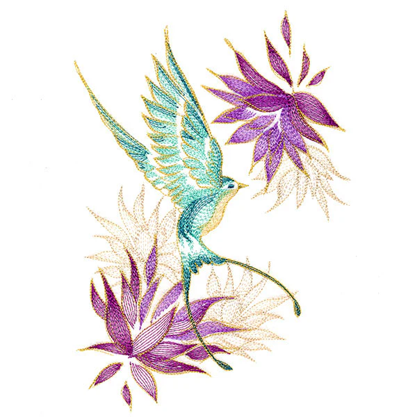 Elegant Swallow and Blooms - Image 9