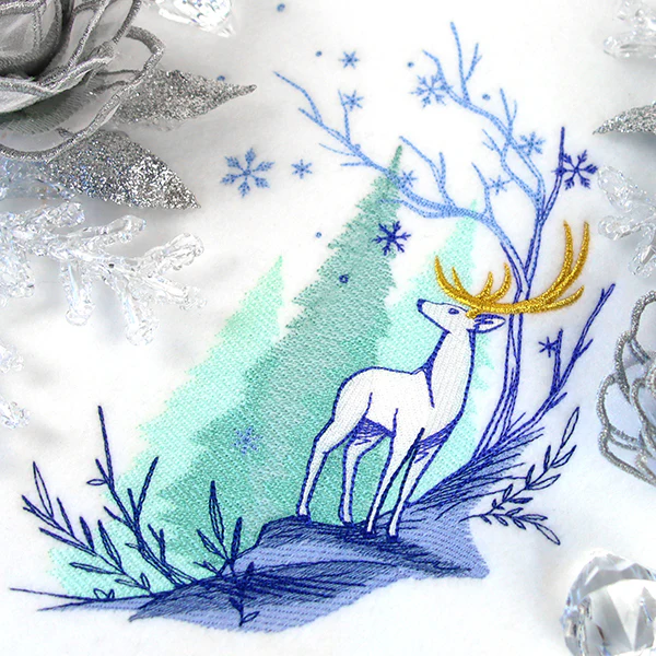 Enchanting Winter Deer Scene - Image 10