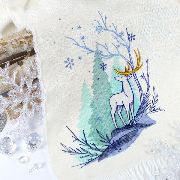 Enchanting Winter Deer Scene - Image 3