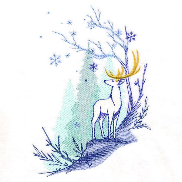 Enchanting Winter Deer Scene - Image 4