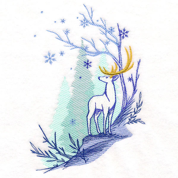 Enchanting Winter Deer Scene - Image 7