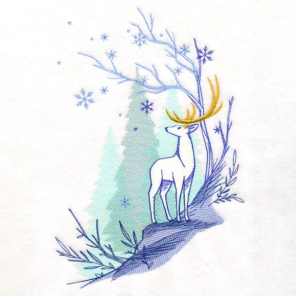 Enchanting Winter Deer Scene - Image 8