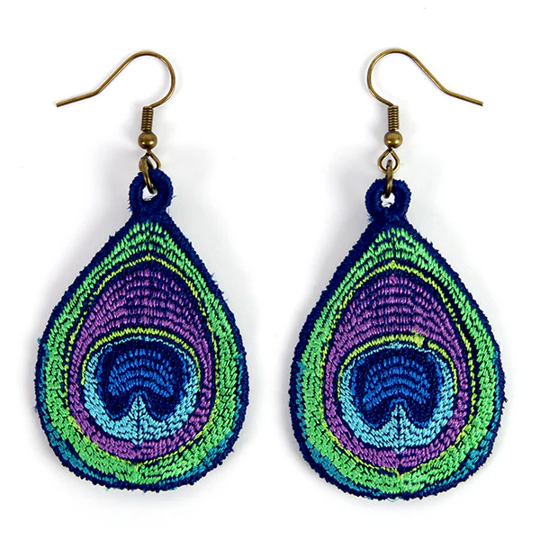 Exquisite Peacock Feather Earrings (Freestanding) - Image 2
