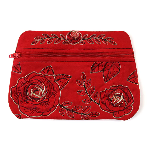 Fancy Floral Lined Zipper Pouch (In-the-Hoop) - Image 3