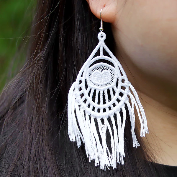 Fashioned for You Peacock Earrings (Lace)