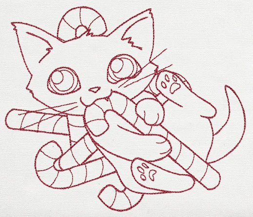 Feline Festive Outlines - Candy Cane Kitty - Image 3