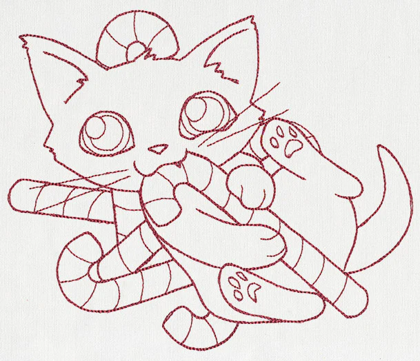 Feline Festive Outlines - Candy Cane Kitty - Image 6