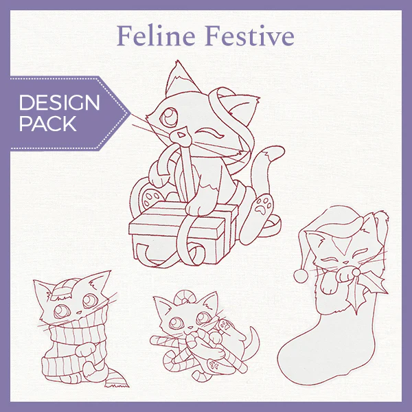 Feline Festive Outlines (Design Pack) - Image 3