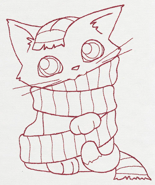 Feline Festive Outlines - Kitty Scarf - Image 6