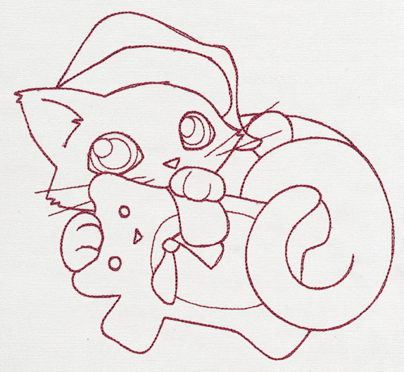 Feline Festive Outlines - Teddy Bear Kitty - Image 2