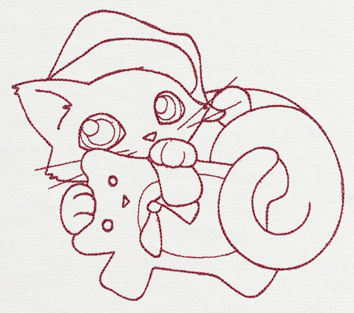 Feline Festive Outlines - Teddy Bear Kitty - Image 3
