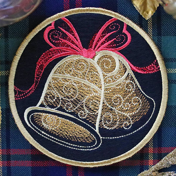 Festive Flair Coaster – Bells (In-the-Hoop) - Image 5