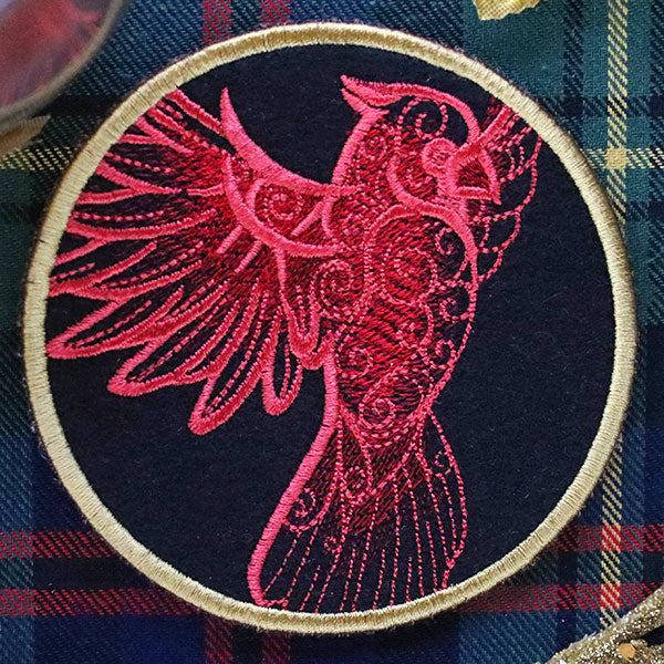 Festive Flair Coaster – Cardinal (In-the-Hoop) - Image 3