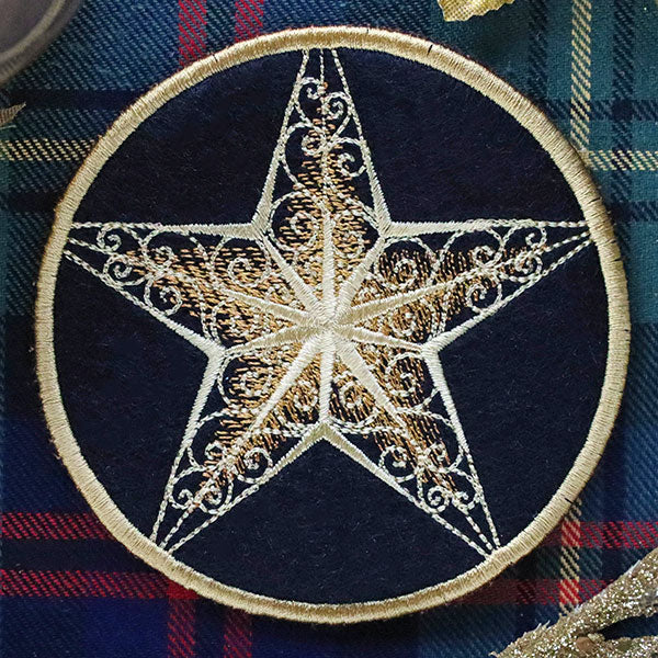 Festive Flair Coaster – Star (In-the-Hoop) - Image 3