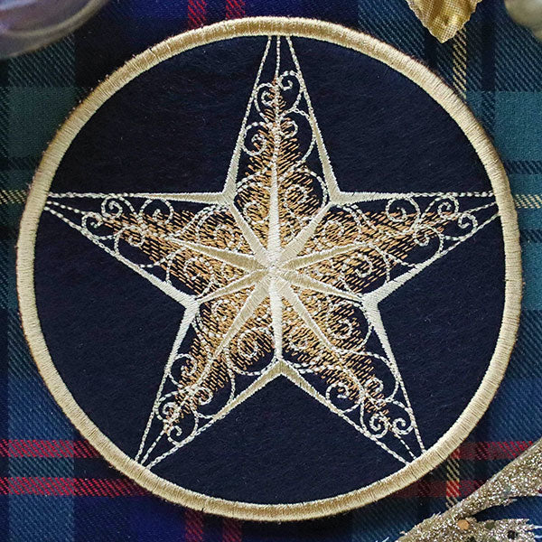 Festive Flair Coaster – Star (In-the-Hoop) - Image 5