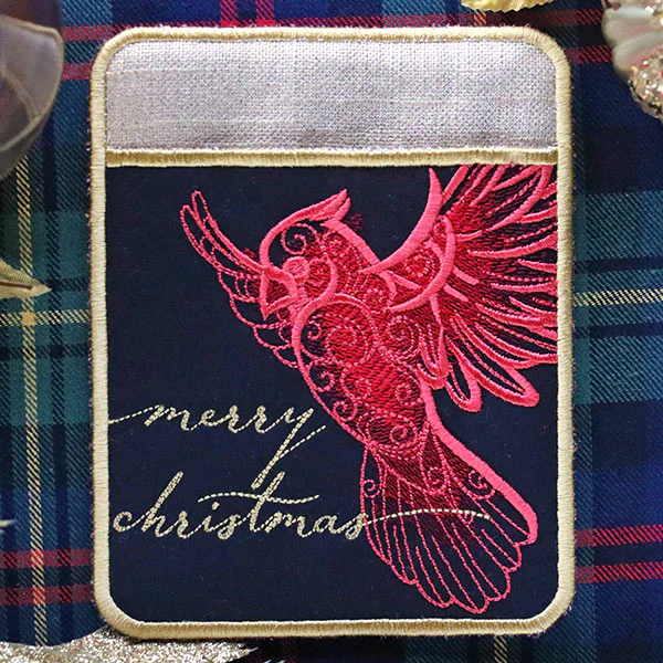 Festive Flair Potholder – Cardinal (In-the-Hoop) - Image 3