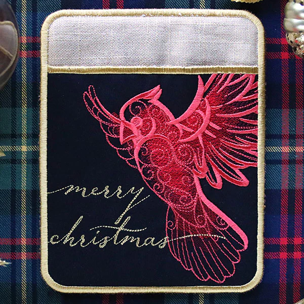 Festive Flair Potholder – Cardinal (In-the-Hoop) - Image 5
