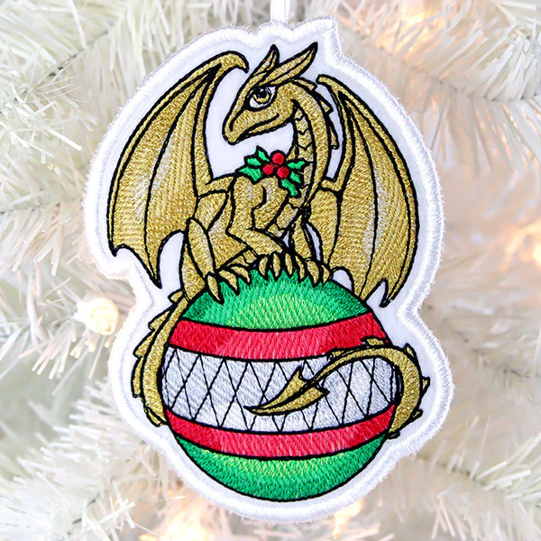 Festive Tidings Dragon Ornament (In-the-Hoop)