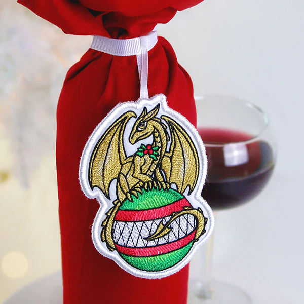 Festive Tidings Dragon Ornament (In-the-Hoop) - Image 6