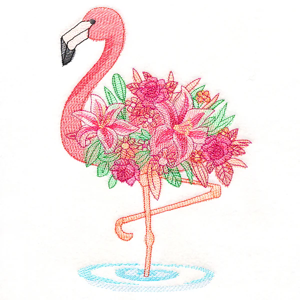Flamingo in Flowers - Image 2