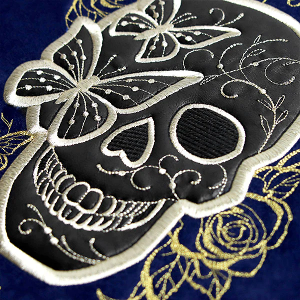 Flowers and Butterflies Skull (Batting Applique) - Image 3