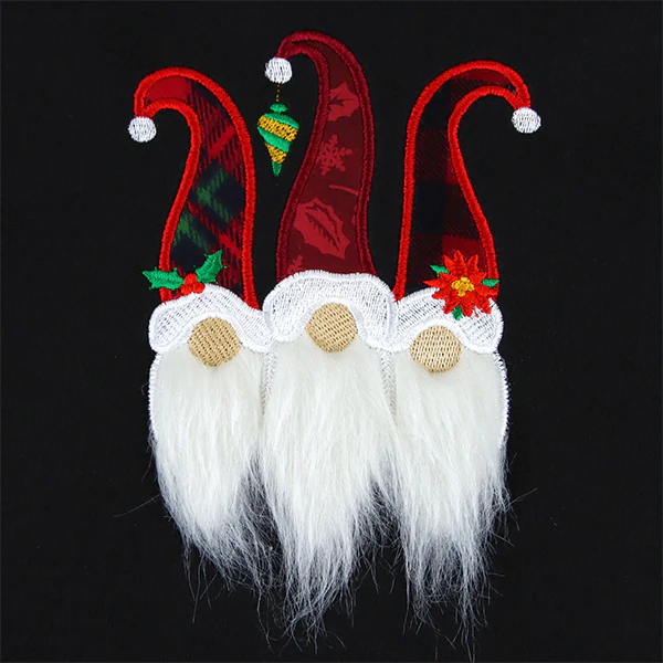 Fluffy Christmas Gnome Trio (Applique) - Image 5