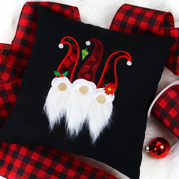 Fluffy Christmas Gnome Trio (Applique) - Image 6