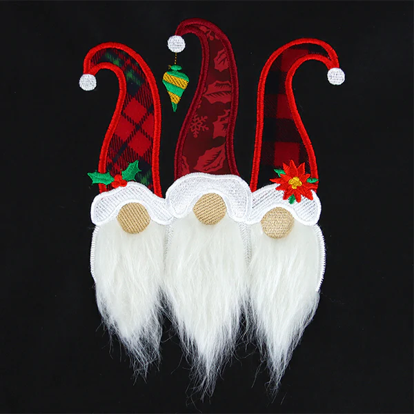 Fluffy Christmas Gnome Trio (Applique) - Image 7