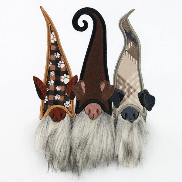 Fluffy Dog Gnome Trio (Applique) - Image 7