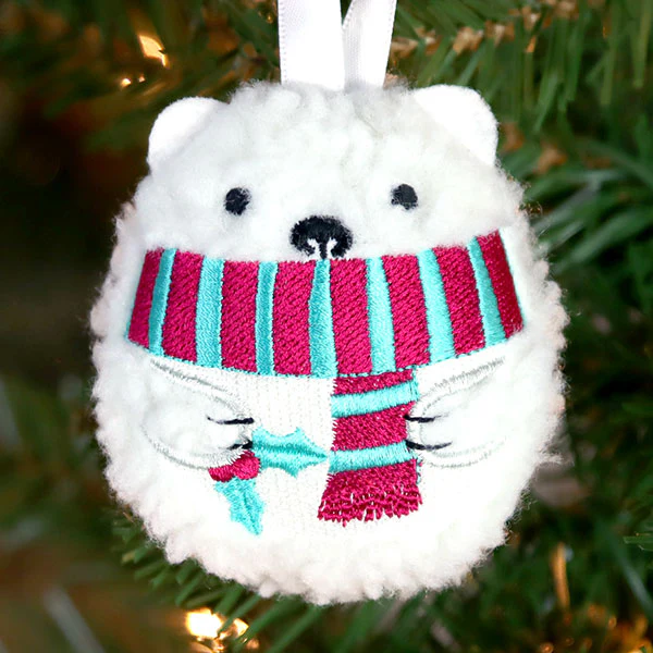 Fluffy & Festive Polar Bear (In-the-Hoop) - Image 3