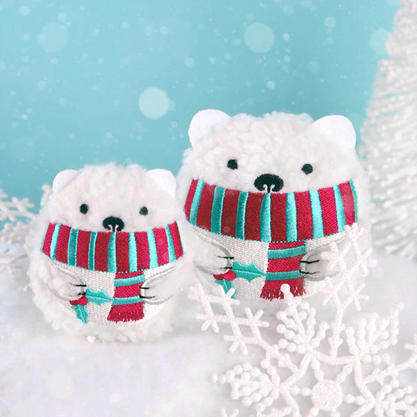 Fluffy & Festive Polar Bear (In-the-Hoop) - Image 4
