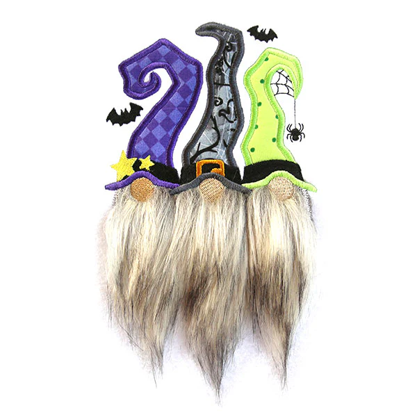 Fluffy Halloween Gnome Trio (Applique) - Image 5